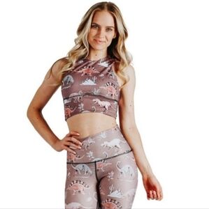Yoga Democracy Dinosaur Active Wear Top Women's S Yoga Workout